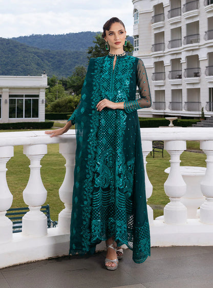 Zainab Chottani Embroidered Organza 3Pc Suit D-01 Zeina