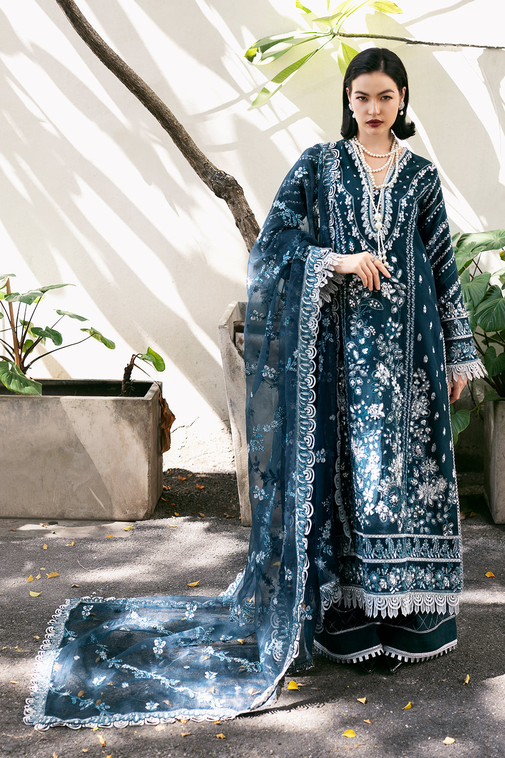 Saad Shaikh Fleurie Vol-02 Luxury Embroidered Raw Silk 3Pc Suit - Belle