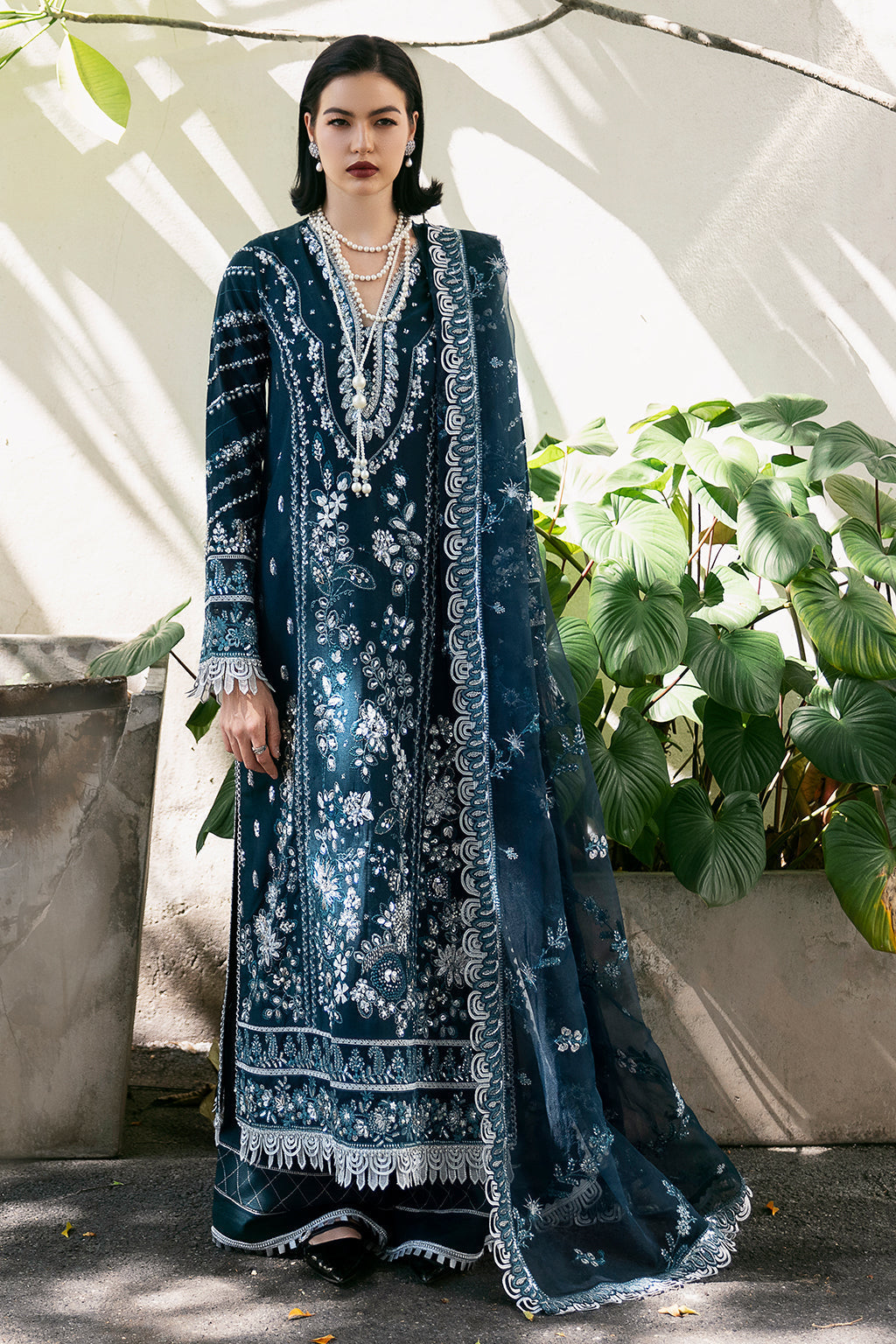 Saad Shaikh Fleurie Vol-02 Luxury Embroidered Raw Silk 3Pc Suit - Belle