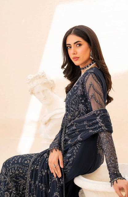 Maheer by Zarif Sequins Embroidered Net 3Pc Suit ZMU-02 ILANA