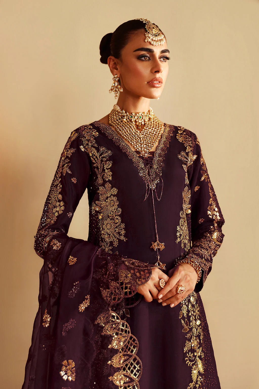 Shagna Premium Embroidered Raw Silk 3Pc Suit S-06 Khusbhu