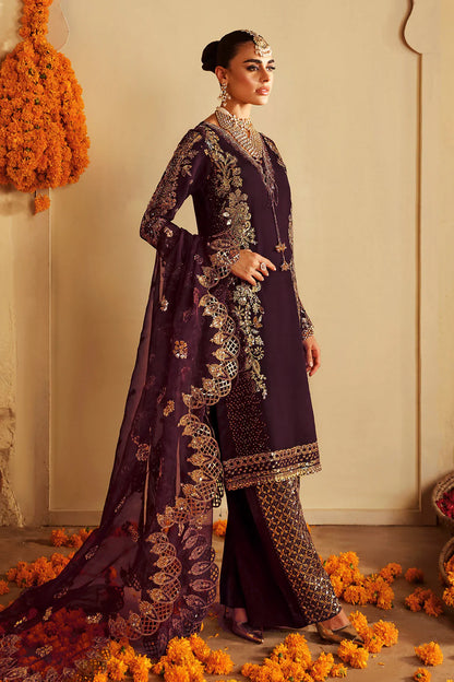 Shagna Premium Embroidered Raw Silk 3Pc Suit S-06 Khusbhu