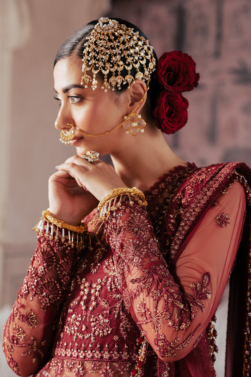 Silsila by Saad Shaikh Embroidered Net 3Pc Suit D-02 Elaila