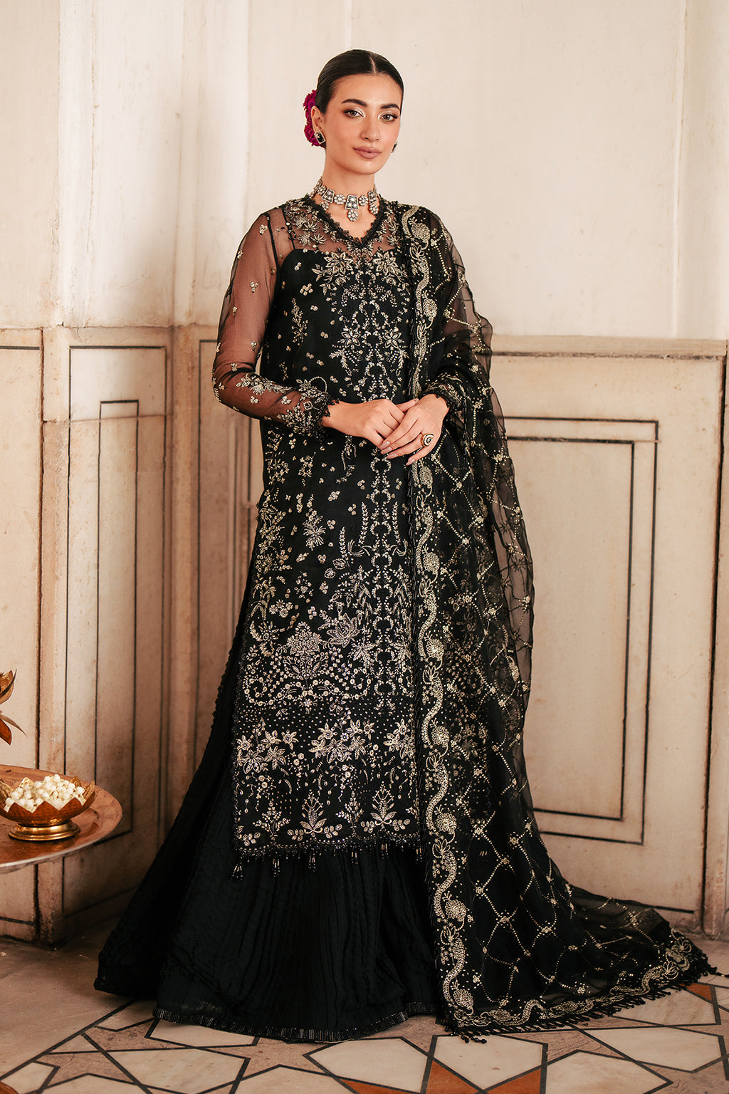 Silsila by Saad Shaikh Embroidered Organza 3Pc Suit D-04 Amaya