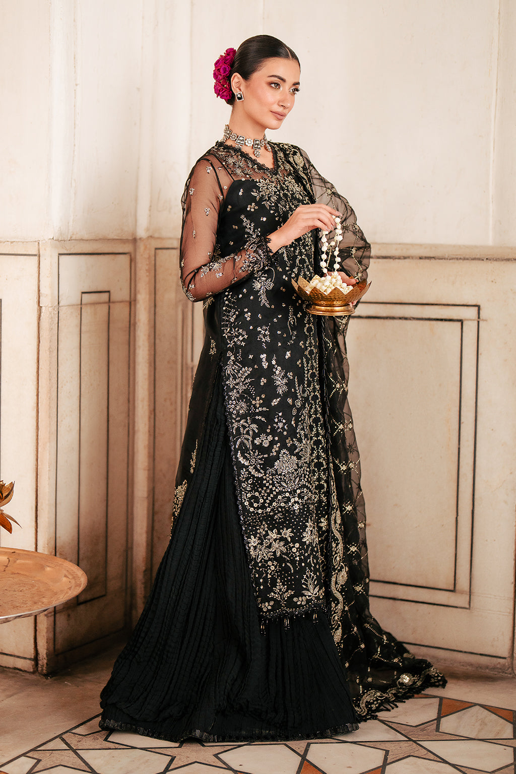 Silsila by Saad Shaikh Embroidered Organza 3Pc Suit D-04 Amaya