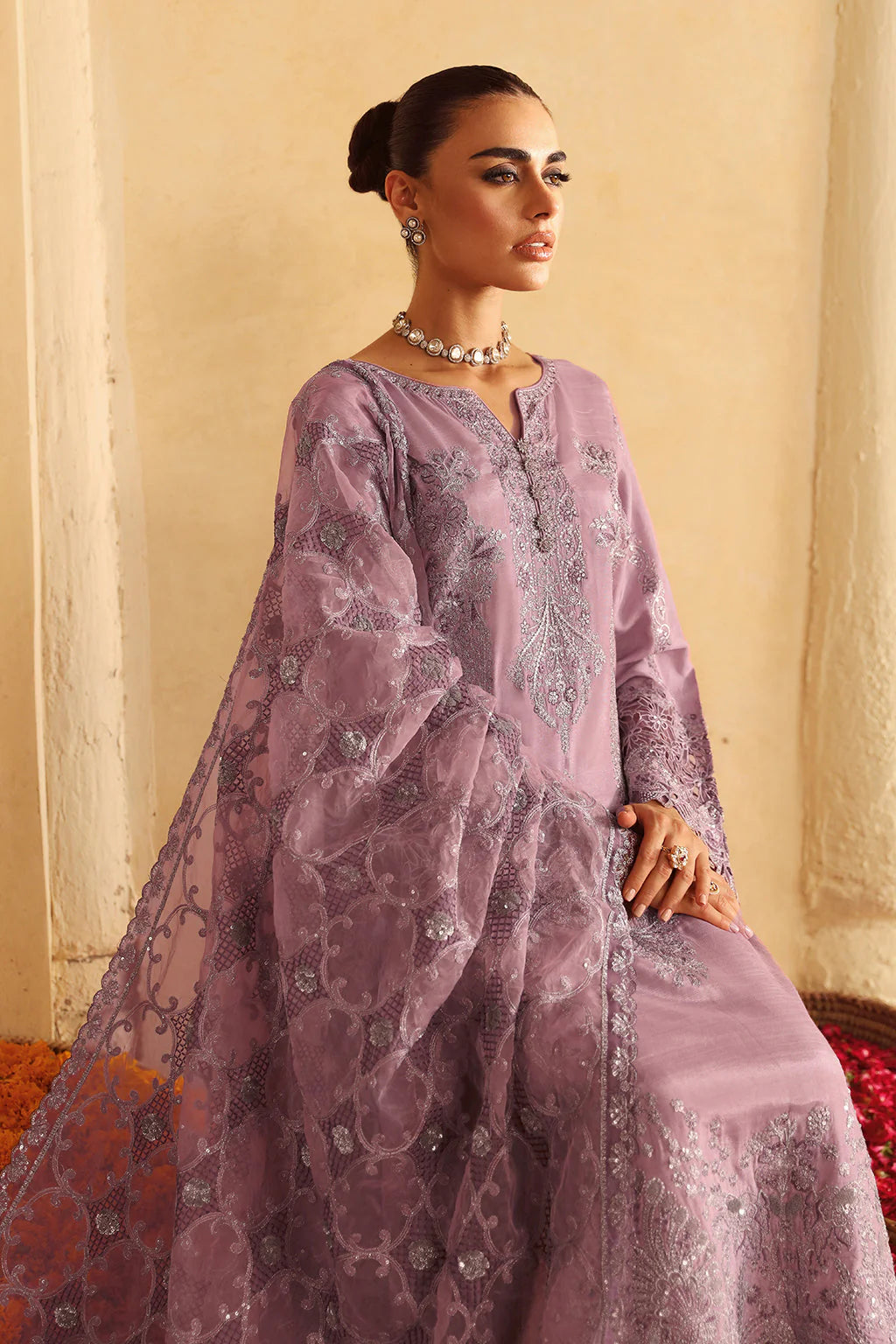 Shagna Premium Embroidered Raw Silk 3Pc Suit S-08 Naaz