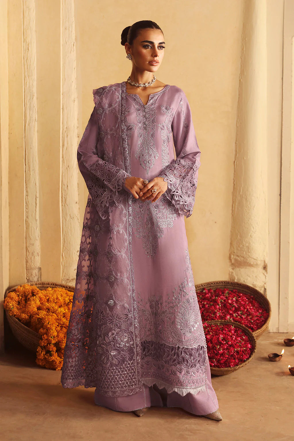 Shagna Premium Embroidered Raw Silk 3Pc Suit S-08 Naaz