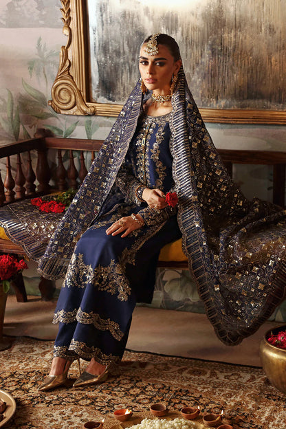 Shagna Premium Embroidered Raw Silk 3Pc Suit S-01 Naghma