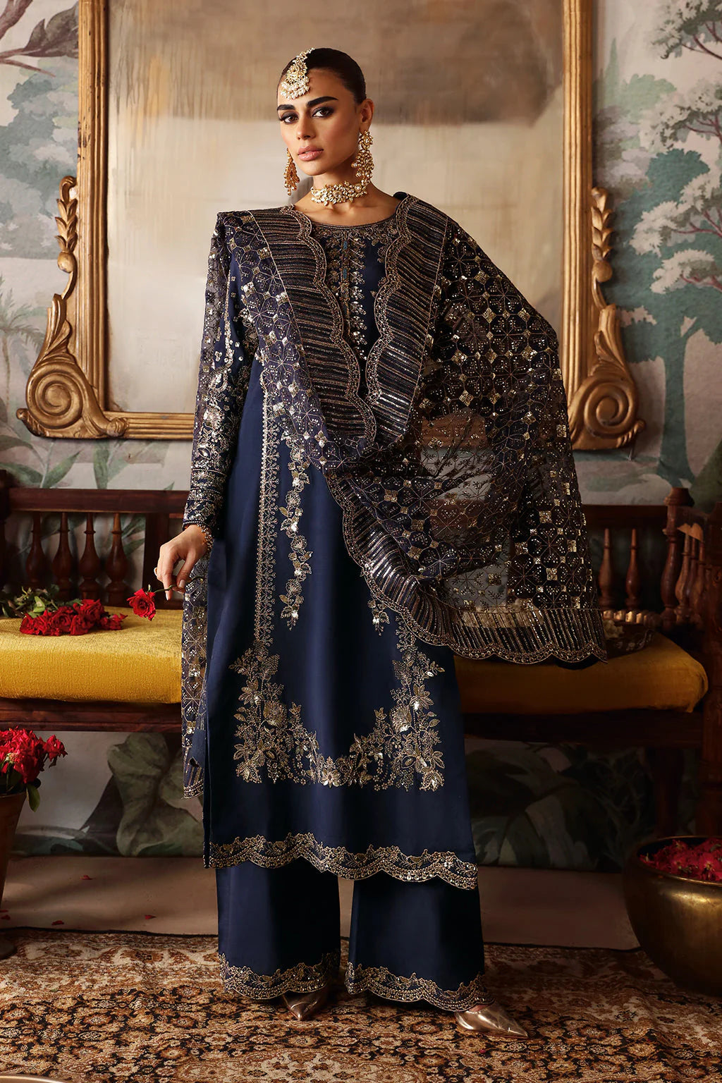 Shagna Premium Embroidered Raw Silk 3Pc Suit S-01 Naghma