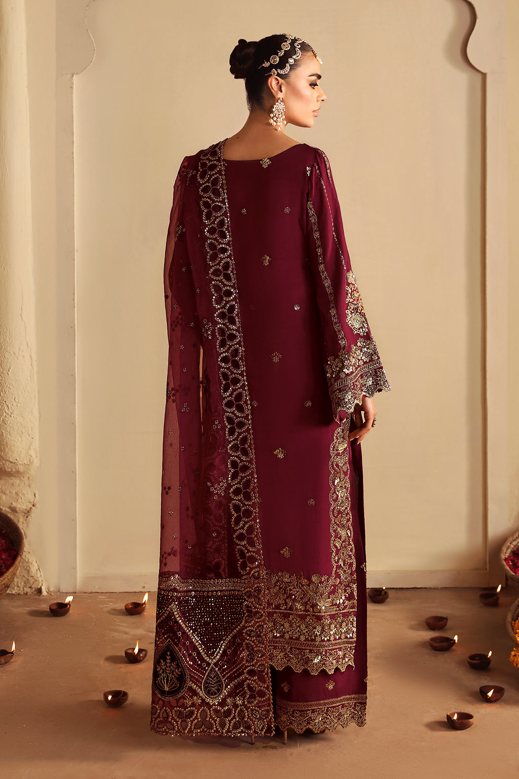 Shagna Premium Embroidered Raw Silk 3Pc Suit S-04 Roshan