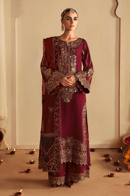 Shagna Premium Embroidered Raw Silk 3Pc Suit S-04 Roshan