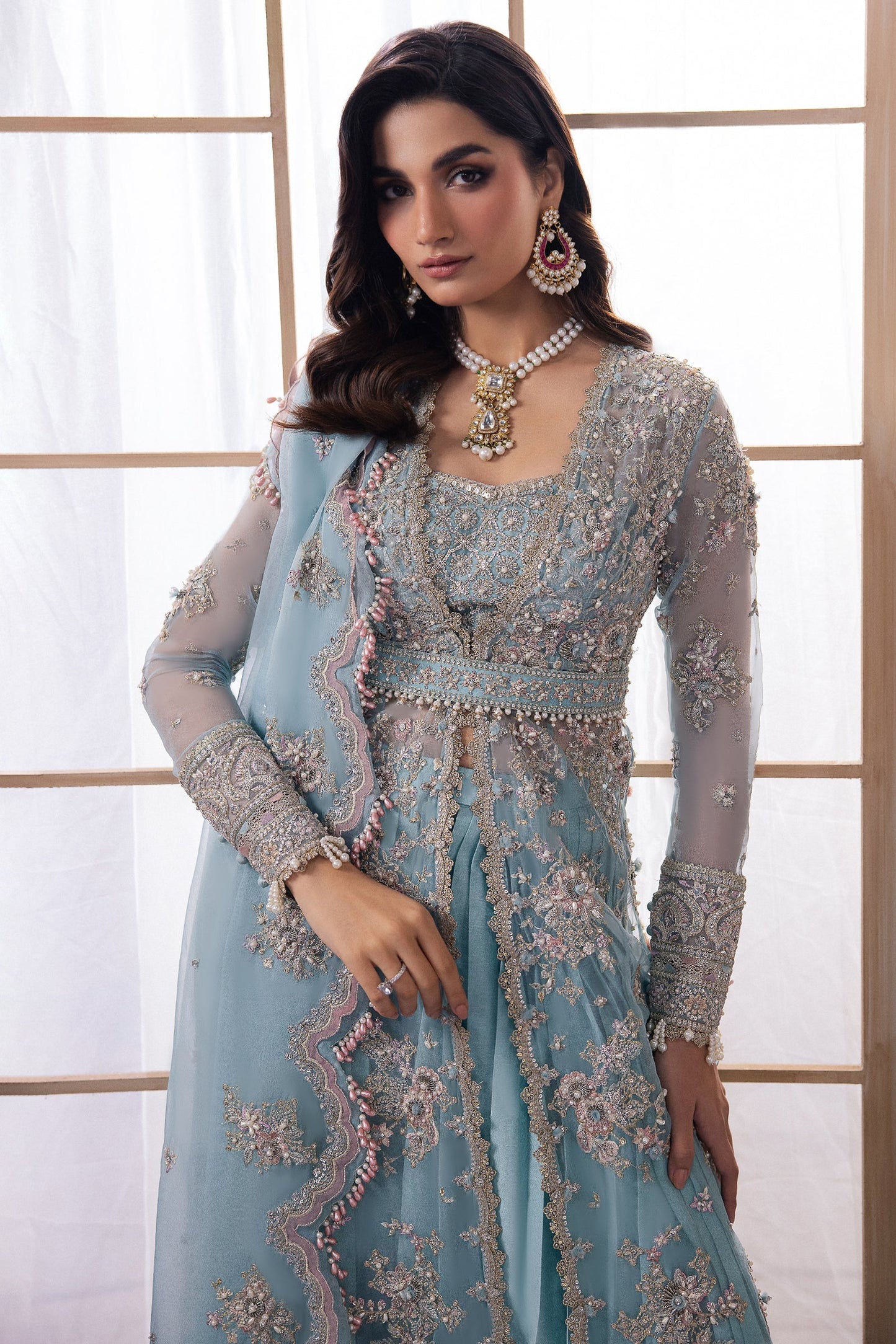 Gossamer by Zaha Embroidered Organza 3Pc Suit ZC24-04 Kiana