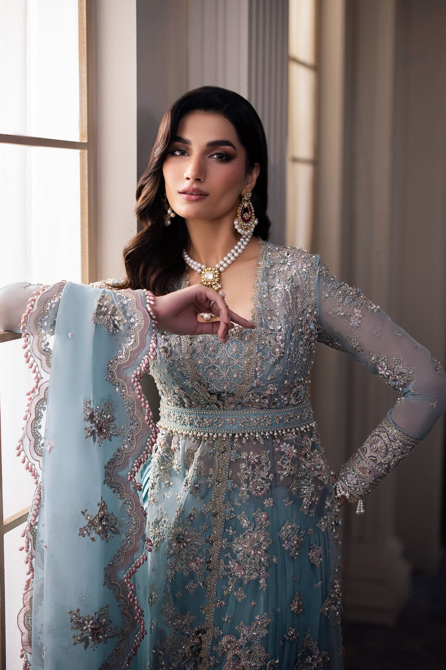 Gossamer by Zaha Embroidered Organza 3Pc Suit ZC24-04 Kiana