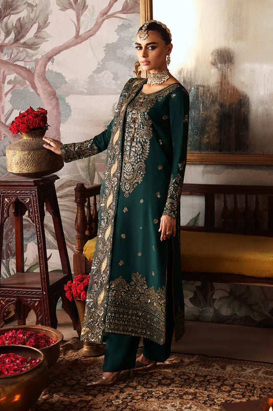 Shagna Premium Embroidered Raw Silk 3Pc Suit S-03 Zaib