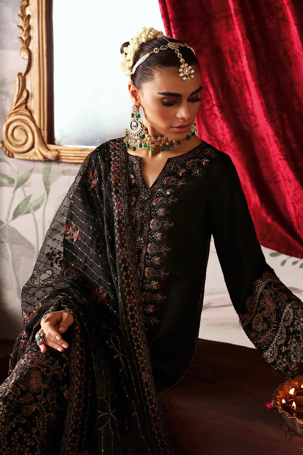 Shagna Premium Embroidered Raw Silk 3Pc Suit S-05 Zareen