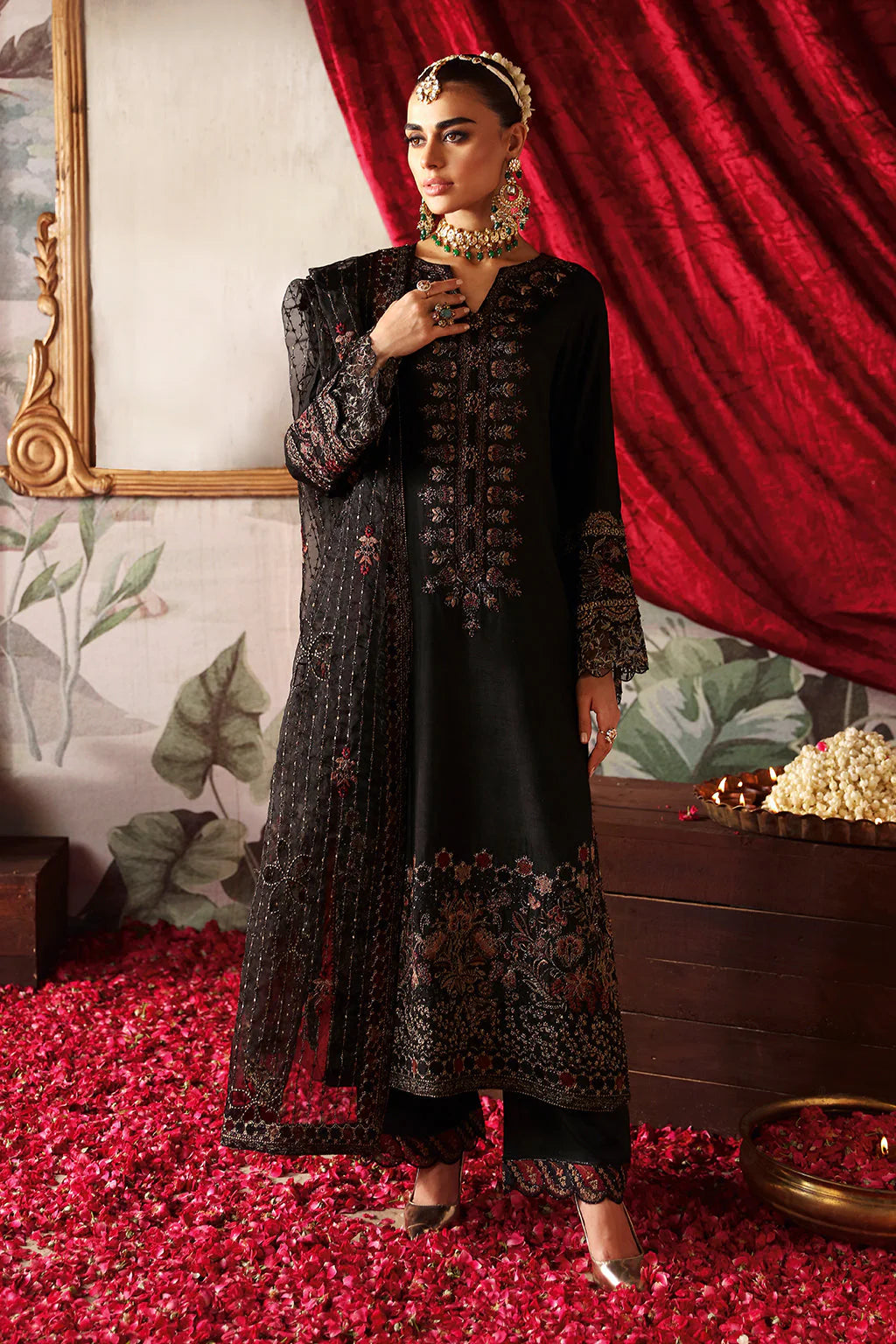 Shagna Premium Embroidered Raw Silk 3Pc Suit S-05 Zareen