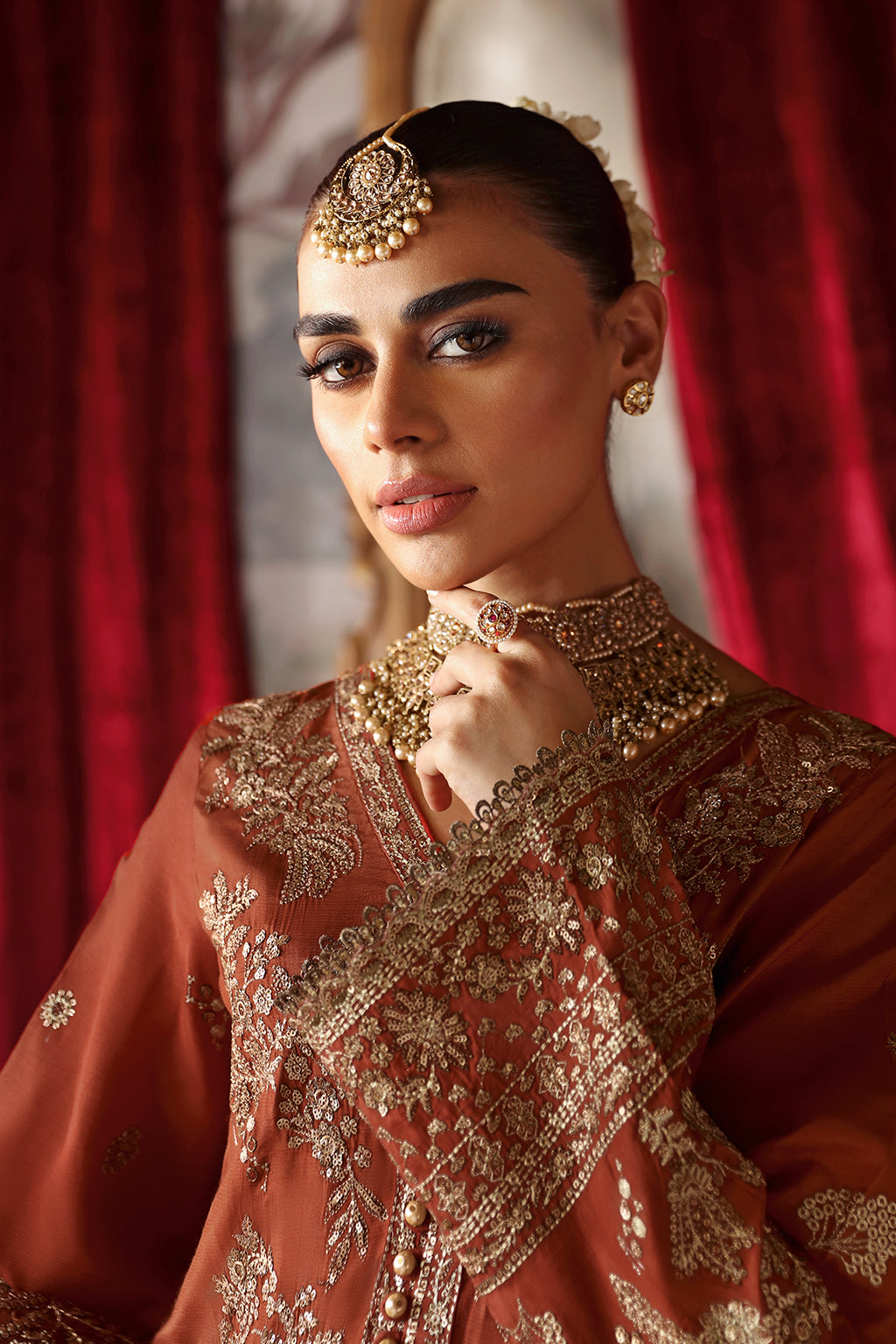 Shagna Premium Embroidered Raw Silk 3Pc Suit S-02 Zarish