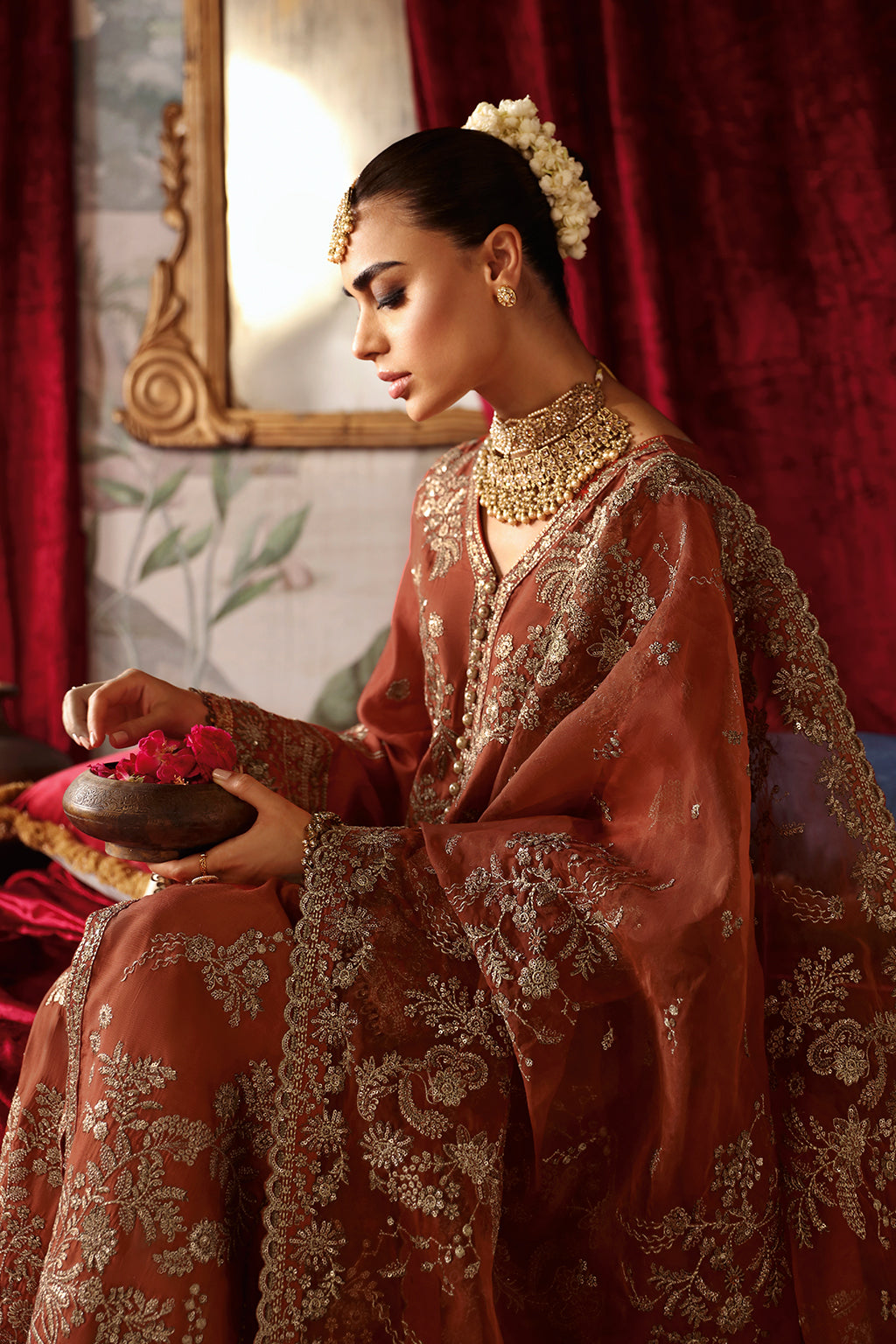 Shagna Premium Embroidered Raw Silk 3Pc Suit S-02 Zarish