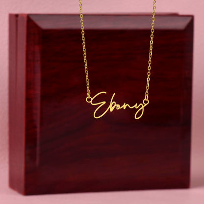 Signature Name Necklace with Custom Card Message for Valentines , Birthdays and Weddings - Riwayat-e-khas