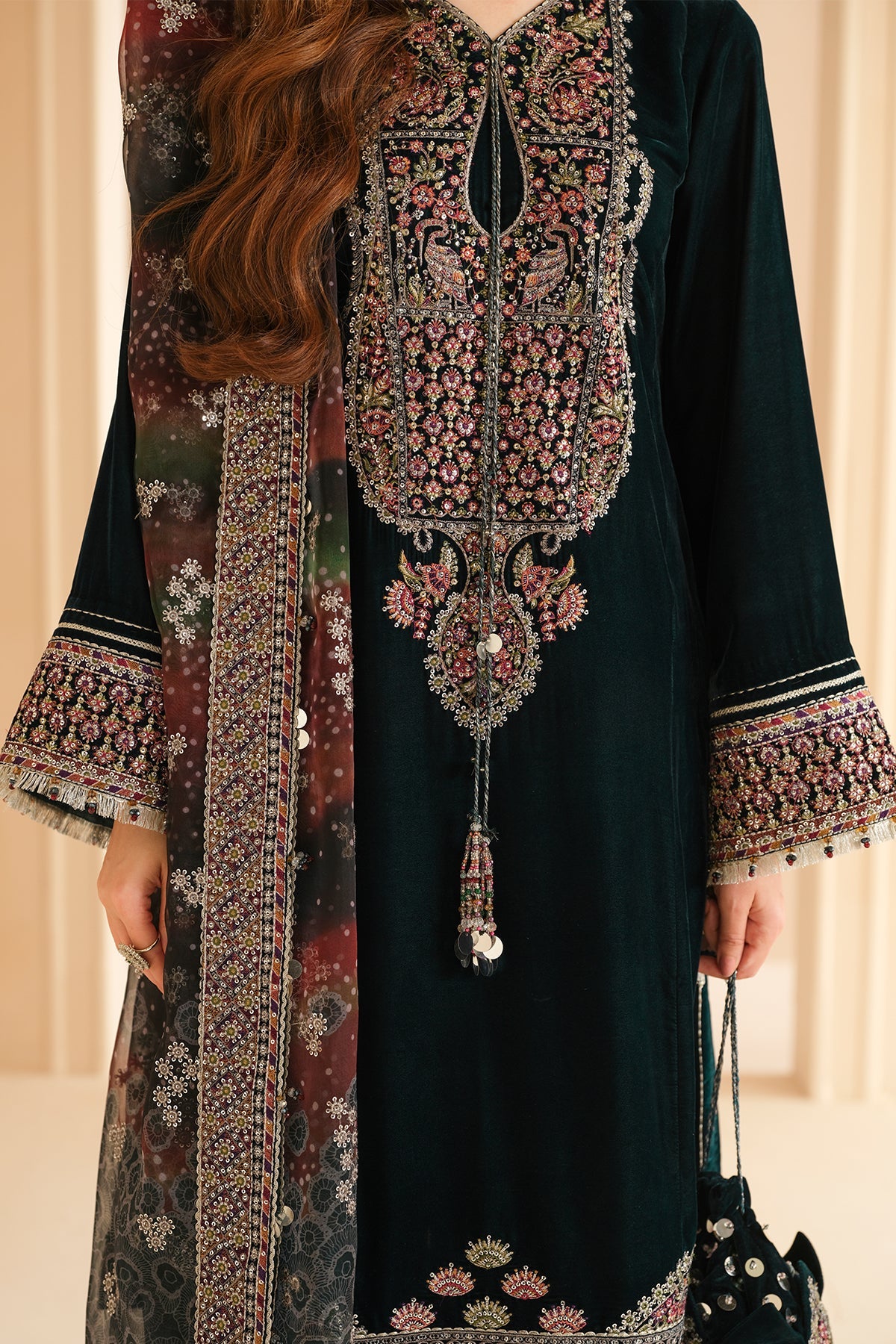 JAZMIN__Embroidered Velvet Formal VF-2039