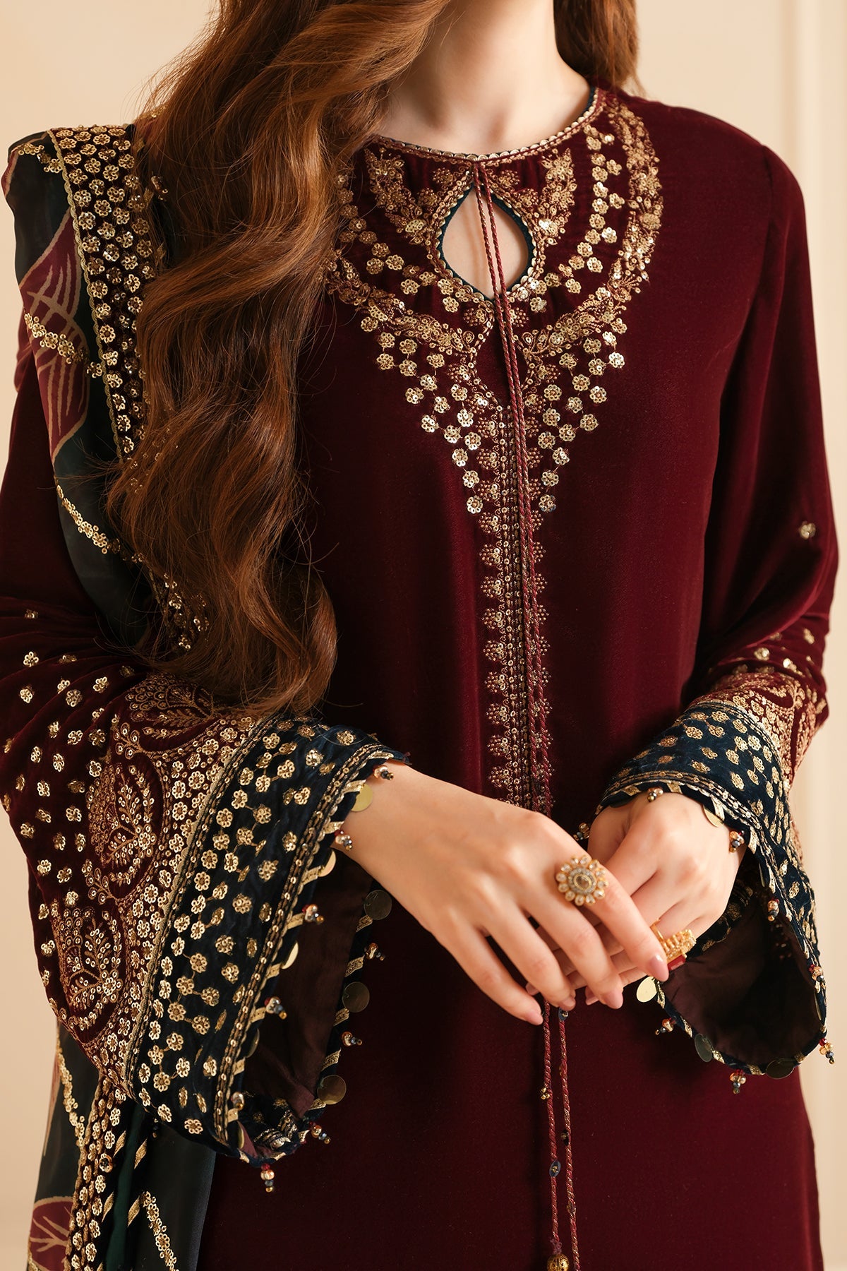 JAZMIN__Embroidered Velvet Formal VF-2038