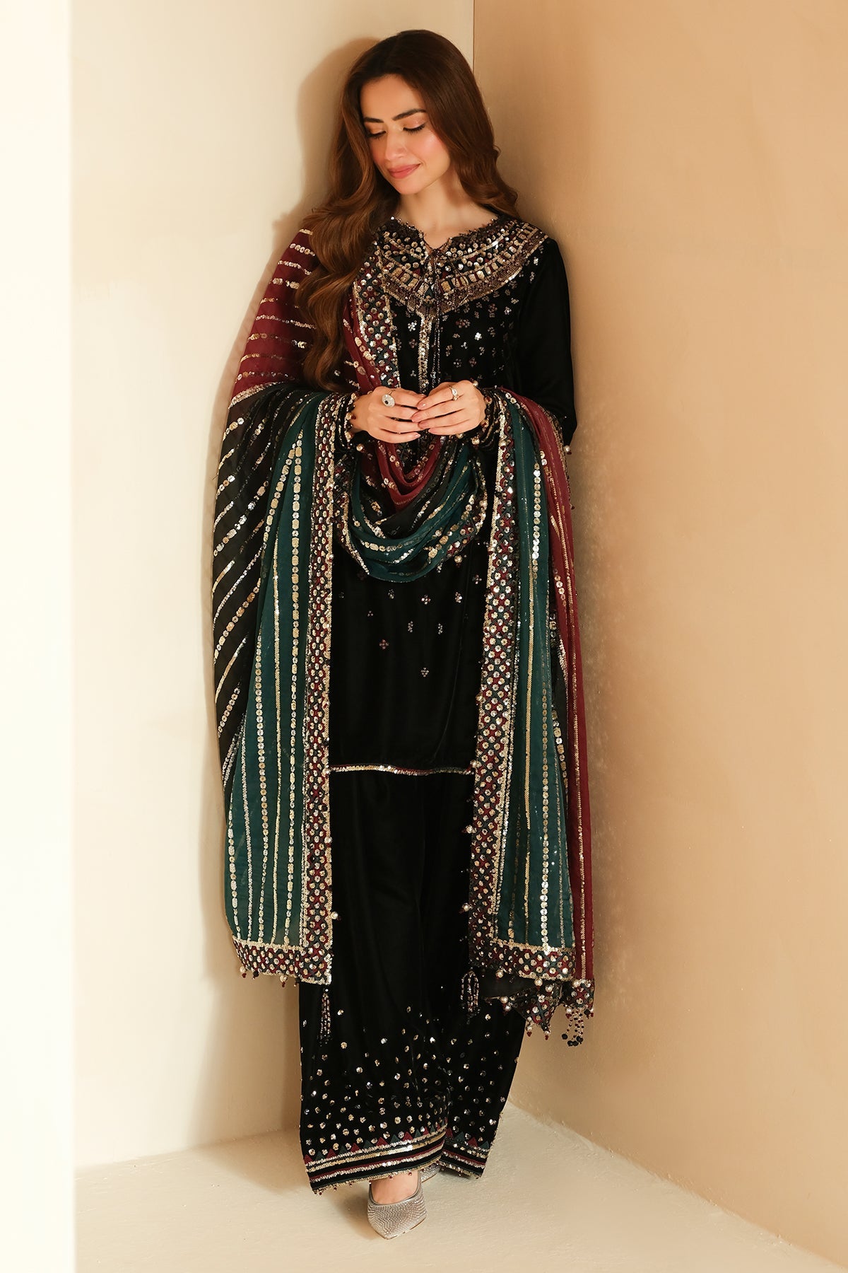 JAZMIN__Embroidered Velvet Formal VF-2037