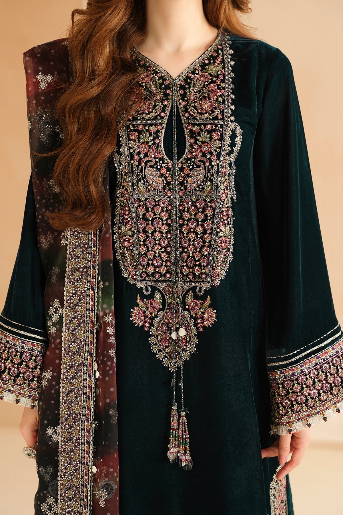 JAZMIN__Embroidered Velvet Formal VF-2039