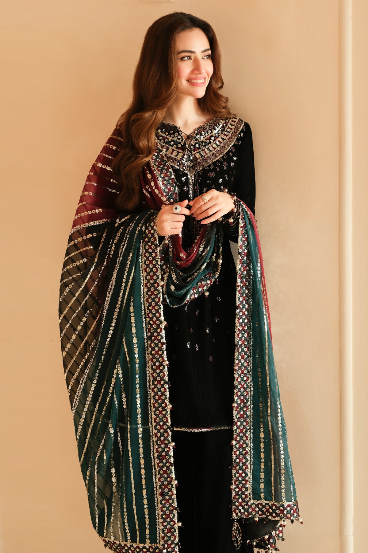 JAZMIN__Embroidered Velvet Formal VF-2037