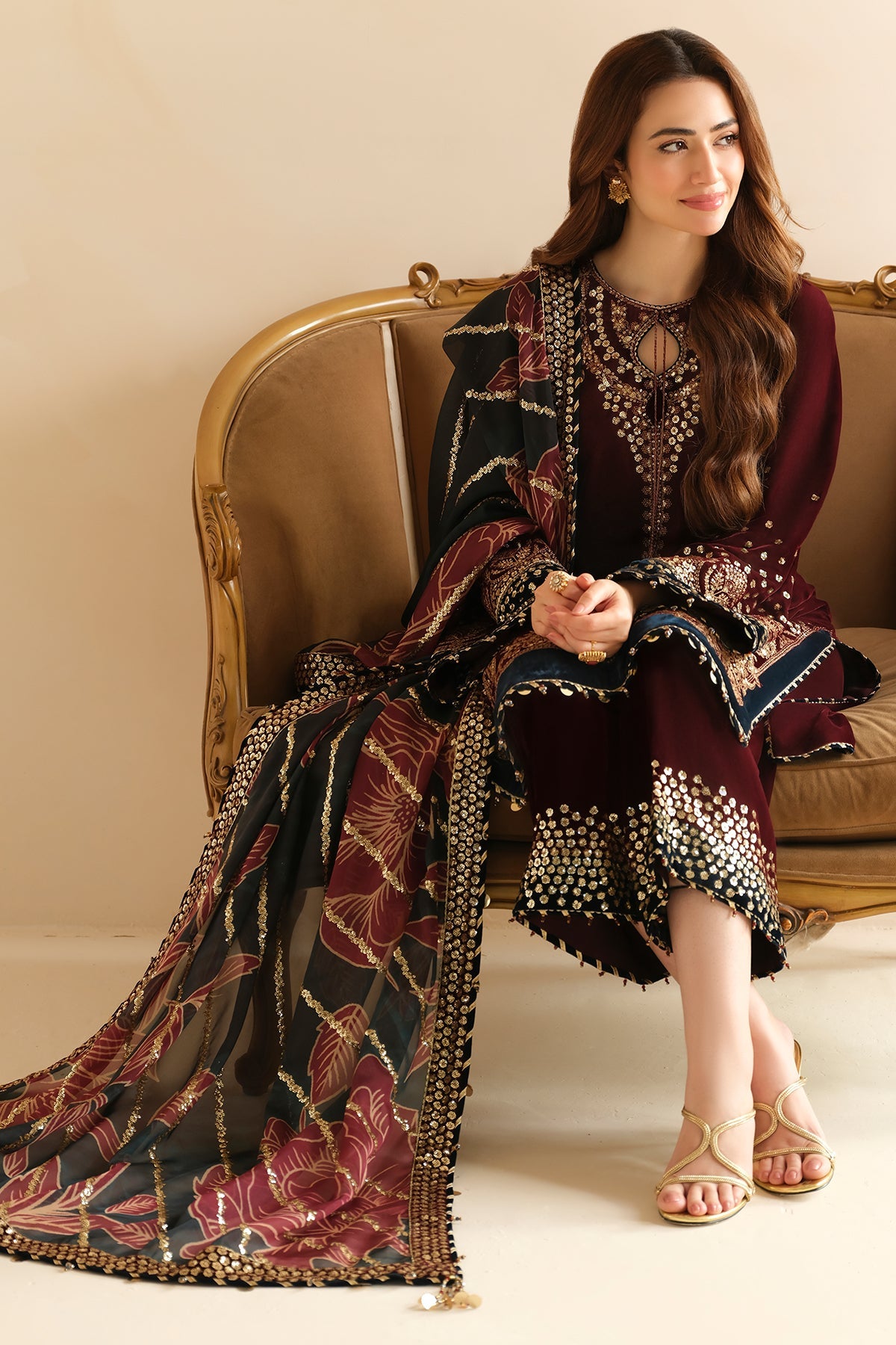 JAZMIN__Embroidered Velvet Formal VF-2038