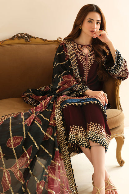 JAZMIN__Embroidered Velvet Formal VF-2038