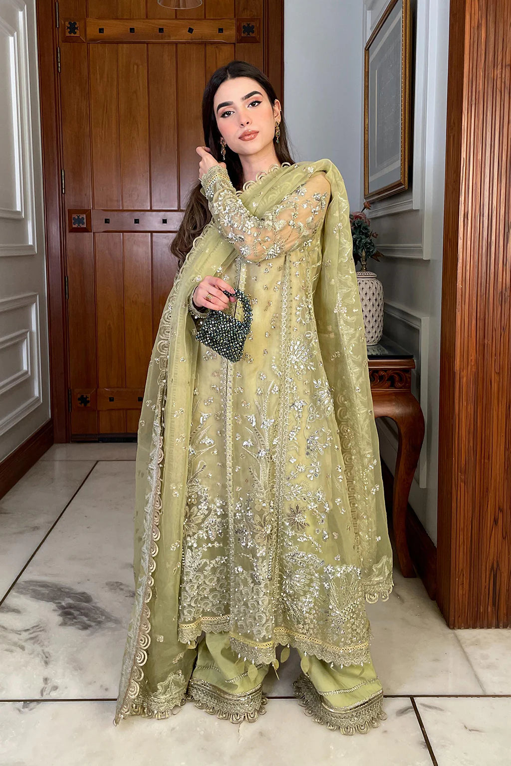 Saad Shaikh Fleurie Vol-02 Luxury Embroidered Organza 3Pc Suit - Marisol