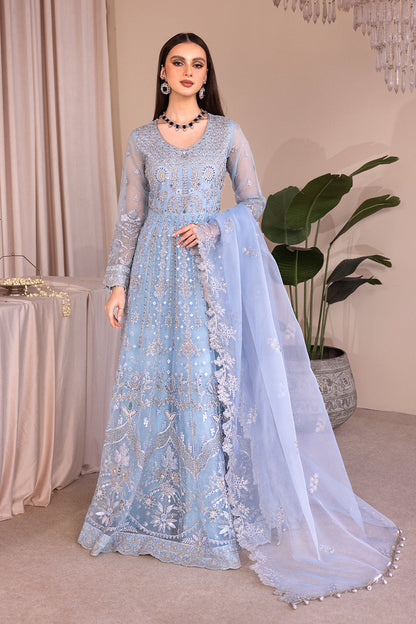 Emaan Adeel Romansiyyah Luxury Formal 3 Piece Suit RM-03 Blue Lagoon - Riwayat-e-khas