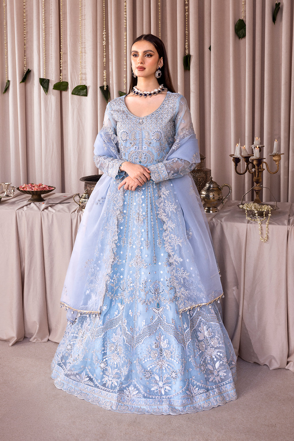 Emaan Adeel Romansiyyah Luxury Formal 3 Piece Suit RM-03 Blue Lagoon - Riwayat-e-khas