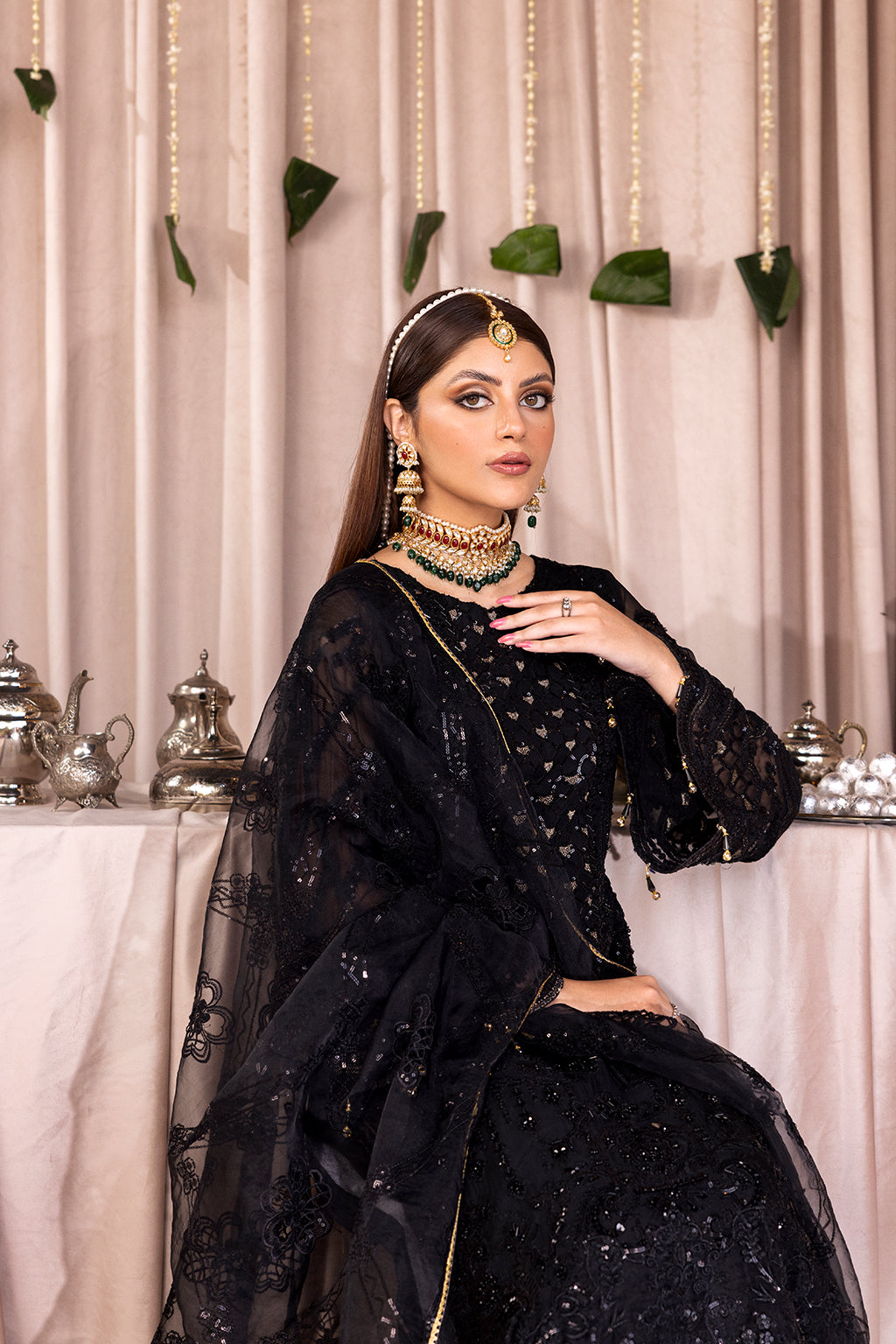 Emaan Adeel Romansiyyah Luxury Formal 3 Piece Suit RM-07 Black Swan - Riwayat-e-khas