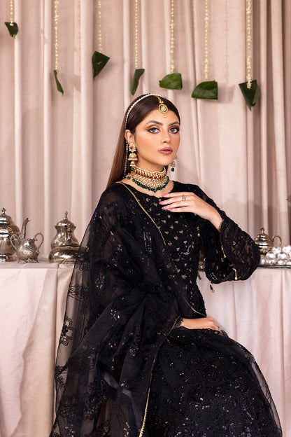 Emaan Adeel Romansiyyah Luxury Formal 3 Piece Suit RM-07 Black Swan - Riwayat-e-khas