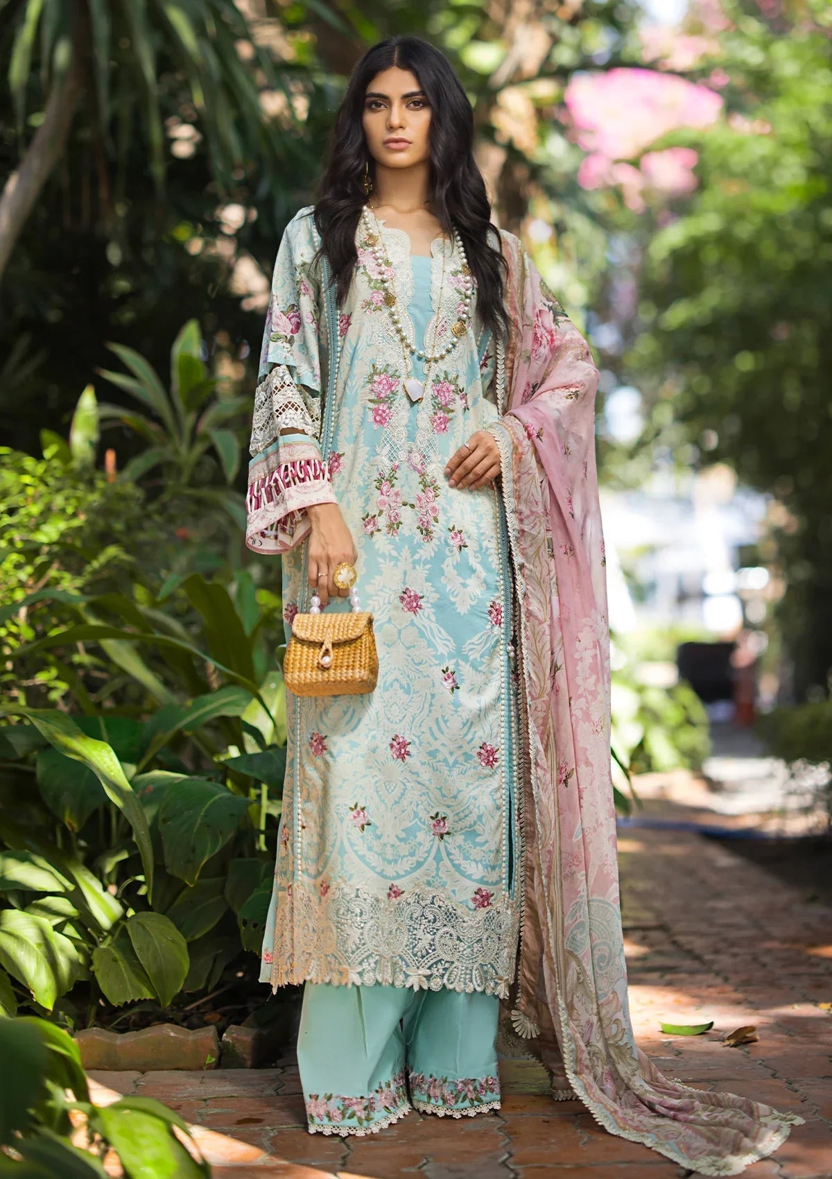 ELAF Signature Embroidered Lawn Unstitched 3Pc Suit ESL-02B PEARLY ESSENCE