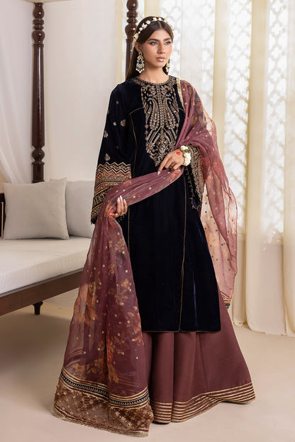 EMBROIDERED VELVET UF-424 - Riwayat-e-khas