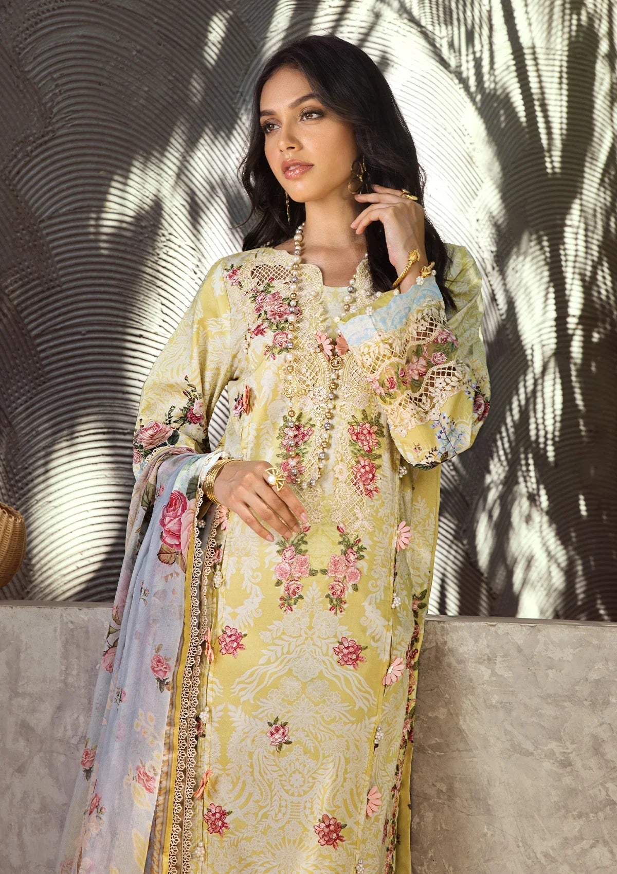 ELAF Signature Embroidered Lawn Unstitched 3Pc Suit ESL-02A PIXIE DUST