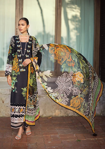 ELAF Signature Embroidered Lawn Unstitched 3Pc Suit ESL-08B NIGHTFALL