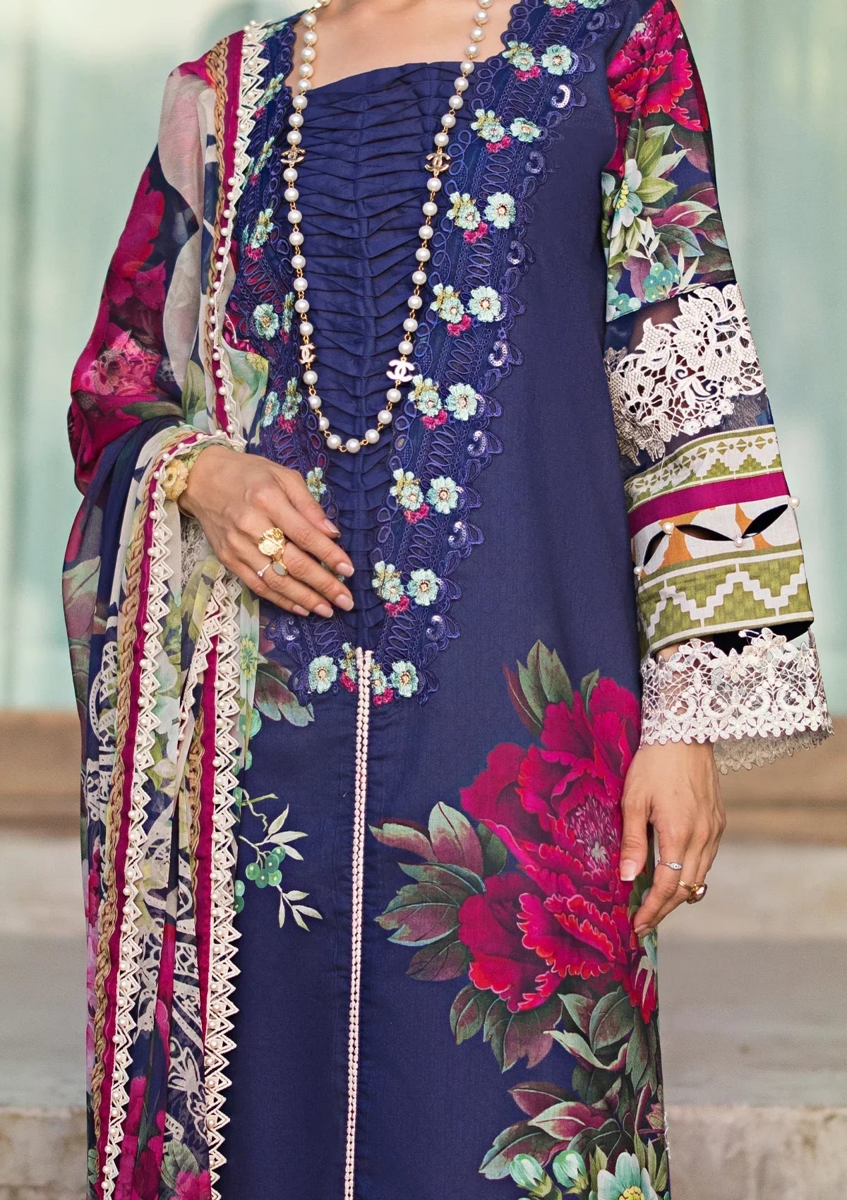 ELAF Signature Embroidered Lawn Unstitched 3Pc Suit ESL-08A SINCLAIR