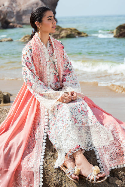 Afrozeh Summer Together Embroidered Lawn 3Pc Suit - Gardenia