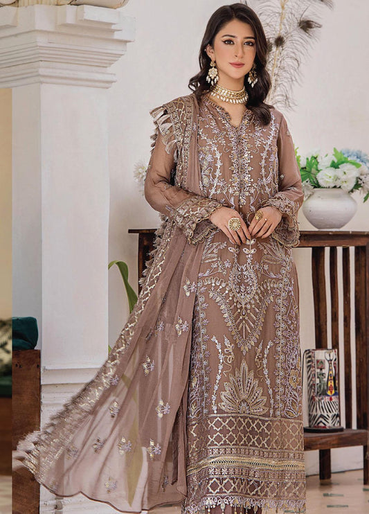 Pareesha by Humdum Embroidered Chiffon 3Pc Suit PS-04 - Riwayat-e-khas