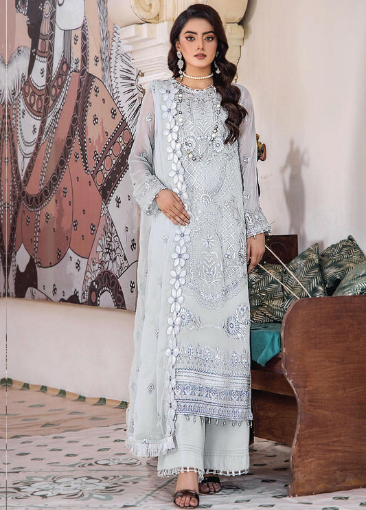 Pareesha by Humdum Embroidered Chiffon 3Pc Suit PS-05 - Riwayat-e-khas