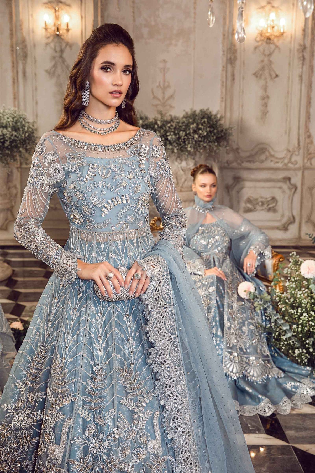 MARIA.B-MBROIDERED | Ice Blue BD-2702 - Riwayat-e-khas