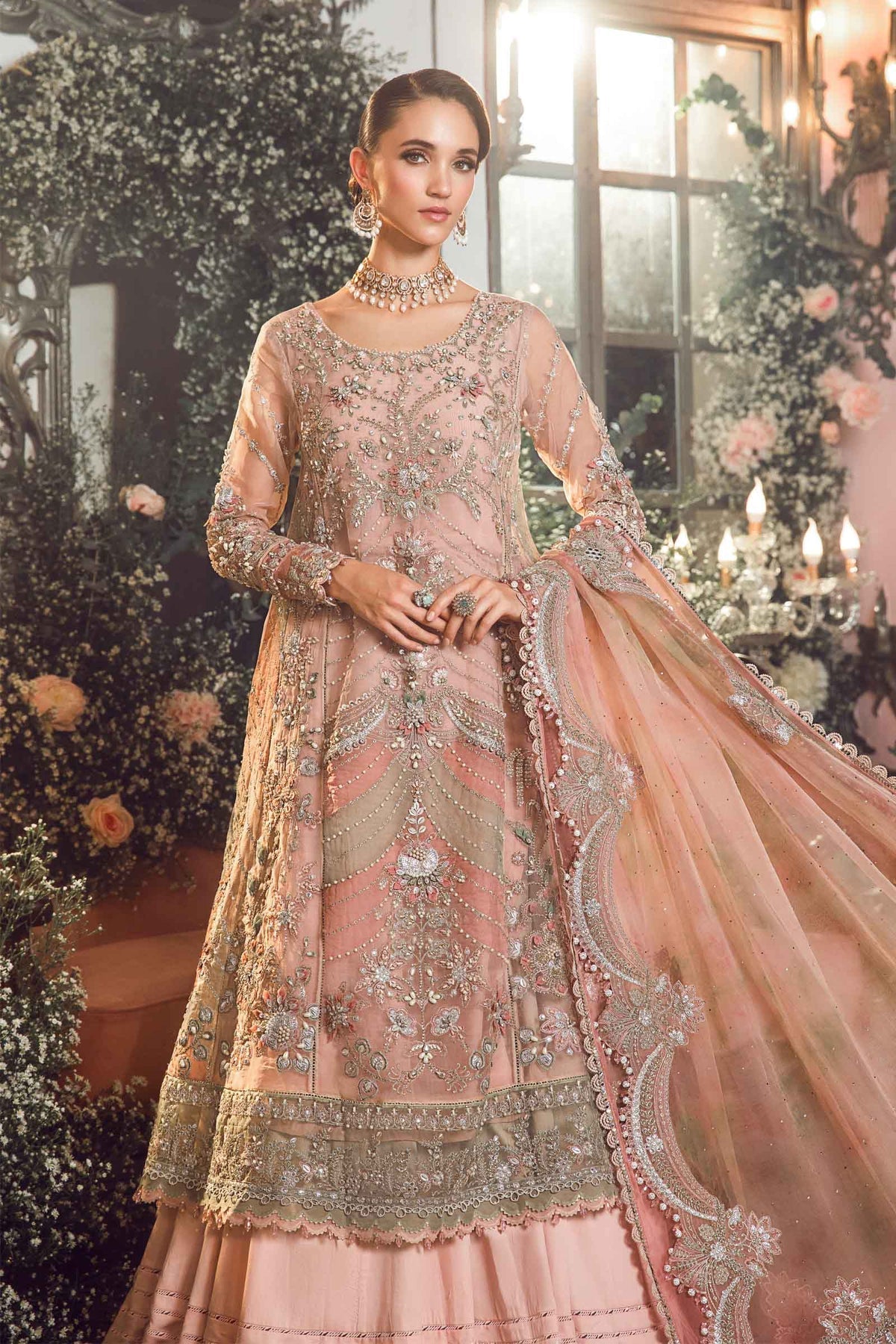 MARIA.B-MBROIDERED | Pastel Pink BD-2706 - Riwayat-e-khas