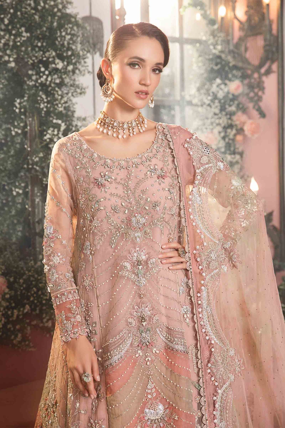 MARIA.B-MBROIDERED | Pastel Pink BD-2706 - Riwayat-e-khas