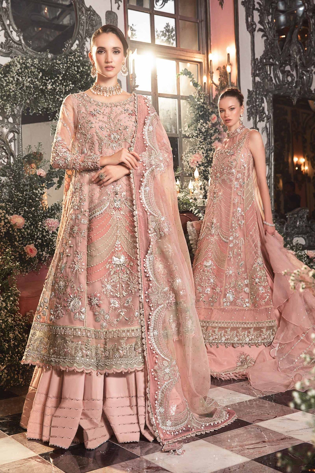 MARIA.B-MBROIDERED | Pastel Pink BD-2706 - Riwayat-e-khas