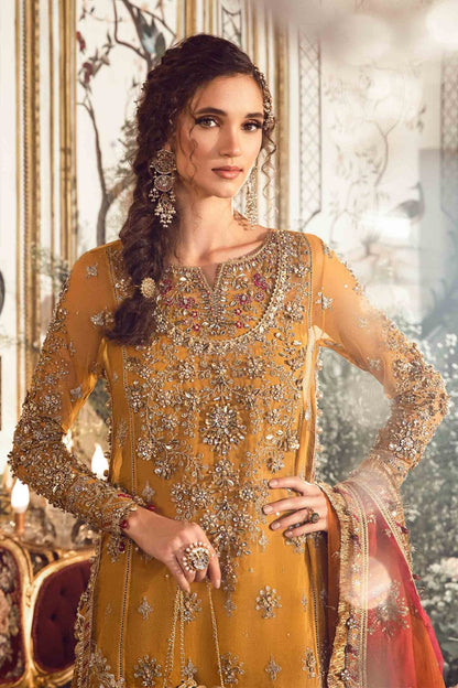 MARIA.B-MBROIDERED | Mustard BD-2707 - Riwayat-e-khas