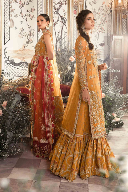 MARIA.B-MBROIDERED | Mustard BD-2707 - Riwayat-e-khas