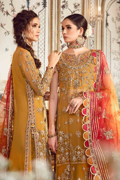 MARIA.B-MBROIDERED | Mustard BD-2707 - Riwayat-e-khas